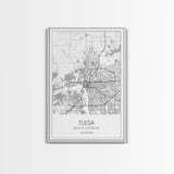 Tulsa Street Map, Oklahoma Map, City Map Print, Modern Wall Art, Wall Art, Canvas Print, Dorm Room Décor, Gift For Husband, Travel Art Print