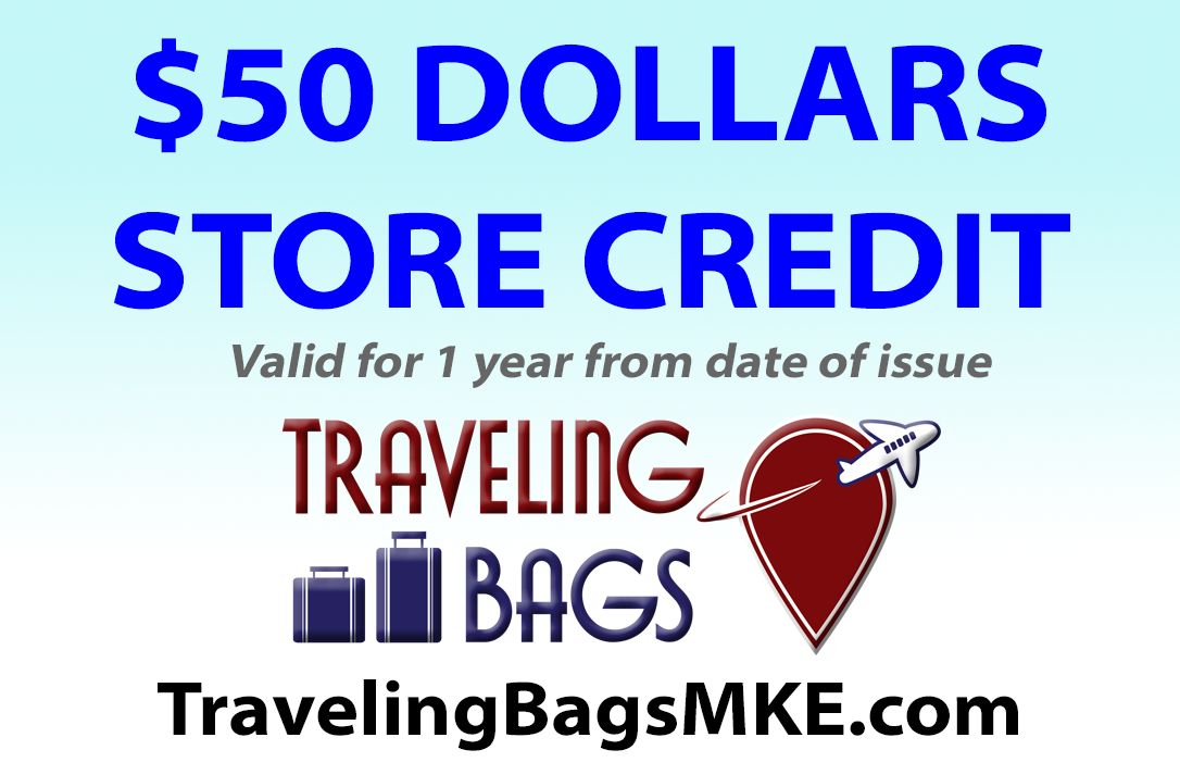 $50 Traveling Bags Store Credit Gift With Purchase