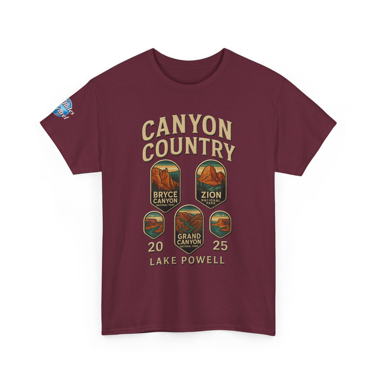 Custom Latitudes Travel - Canyon Country Tee, Adventure T-Shirt, National Park Shirt, Travel Souvenir Gift, Retro Tour Shirt, Hiking Apparel, Unisex Cotton Top