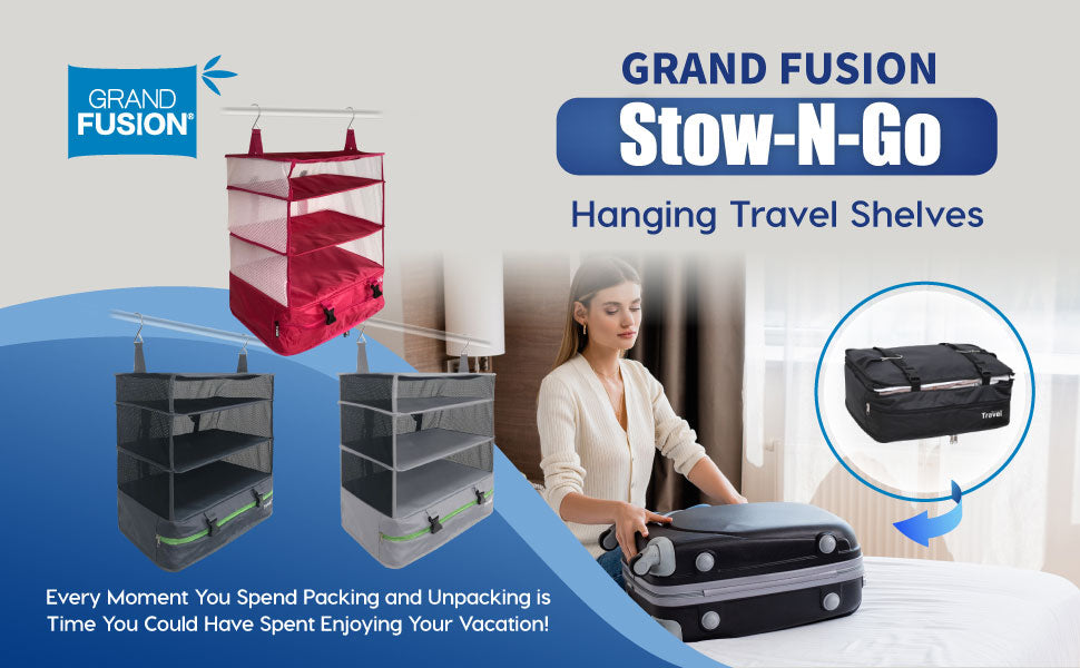 Dark Gray Large Stow N Go Hanging Travel Shelves