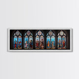 Stained Glass Windows Canvas Print, Stained Glass Painting On Canvas, Church Stained Glass Windows Fine Art Print
