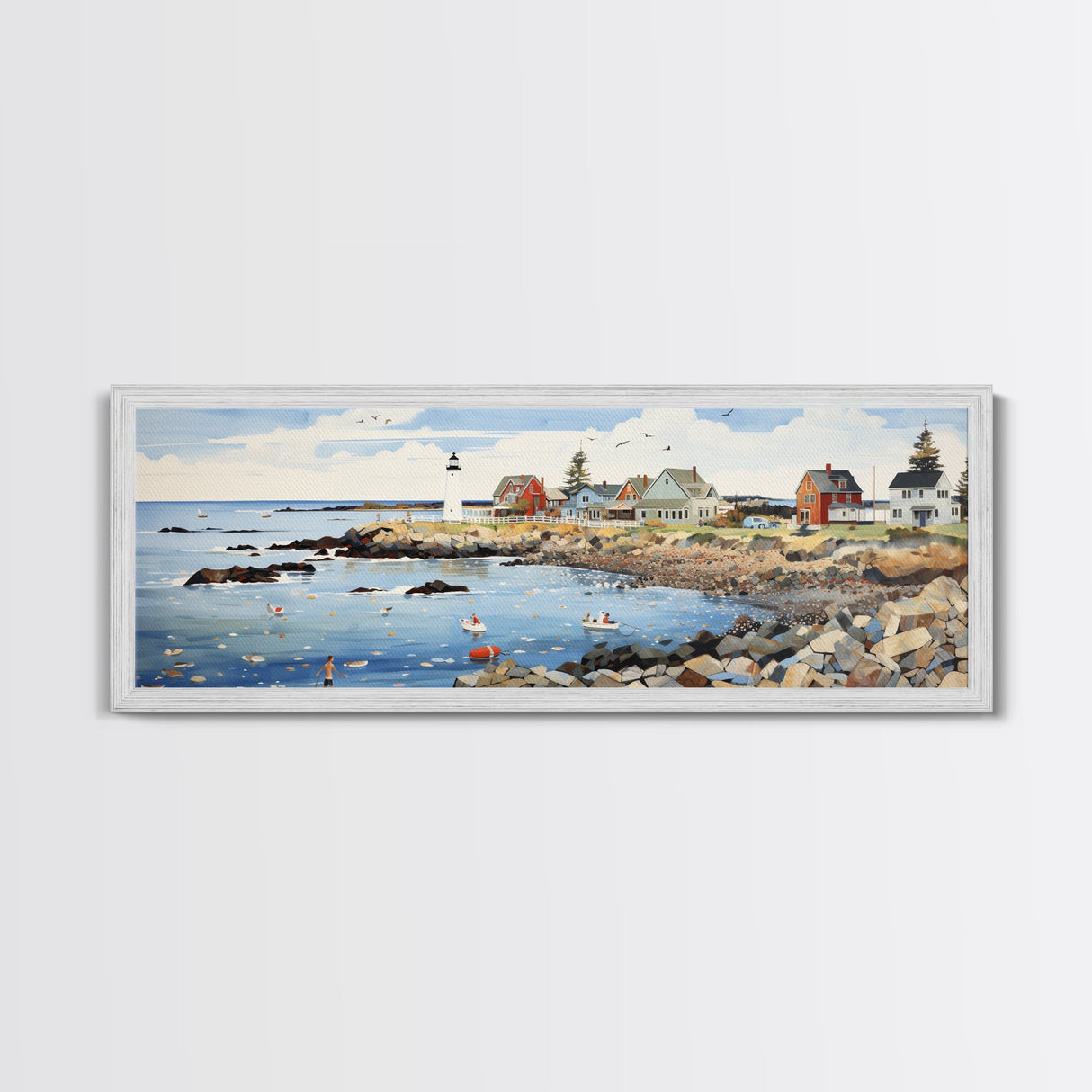 Maine Art Framed Canvas Print - Modern High-Quality Gicle Artwork, Eco Friendly and Durable - Framed Canvas Perfect for Gifts and Home Decor