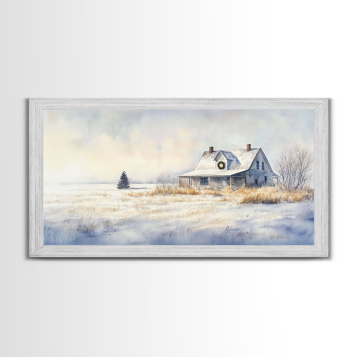 Silent Christmas Eve - farmhouse Christmas, Christmas wall art, Christmas farmhouse decor, winter wall art, rustic Christmas decor