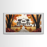 Fall farmhouse pumpkin decor, autumn country home art, rustic fall wall print seasonal wall decor, framed canvas print, autumn farmhouse art