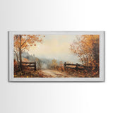 Nostalgic Farmhouse Christmas, Framed Canvas Print, Moody / Seasonal Autumn Centerpiece, Rustic / Primitive Wall Art