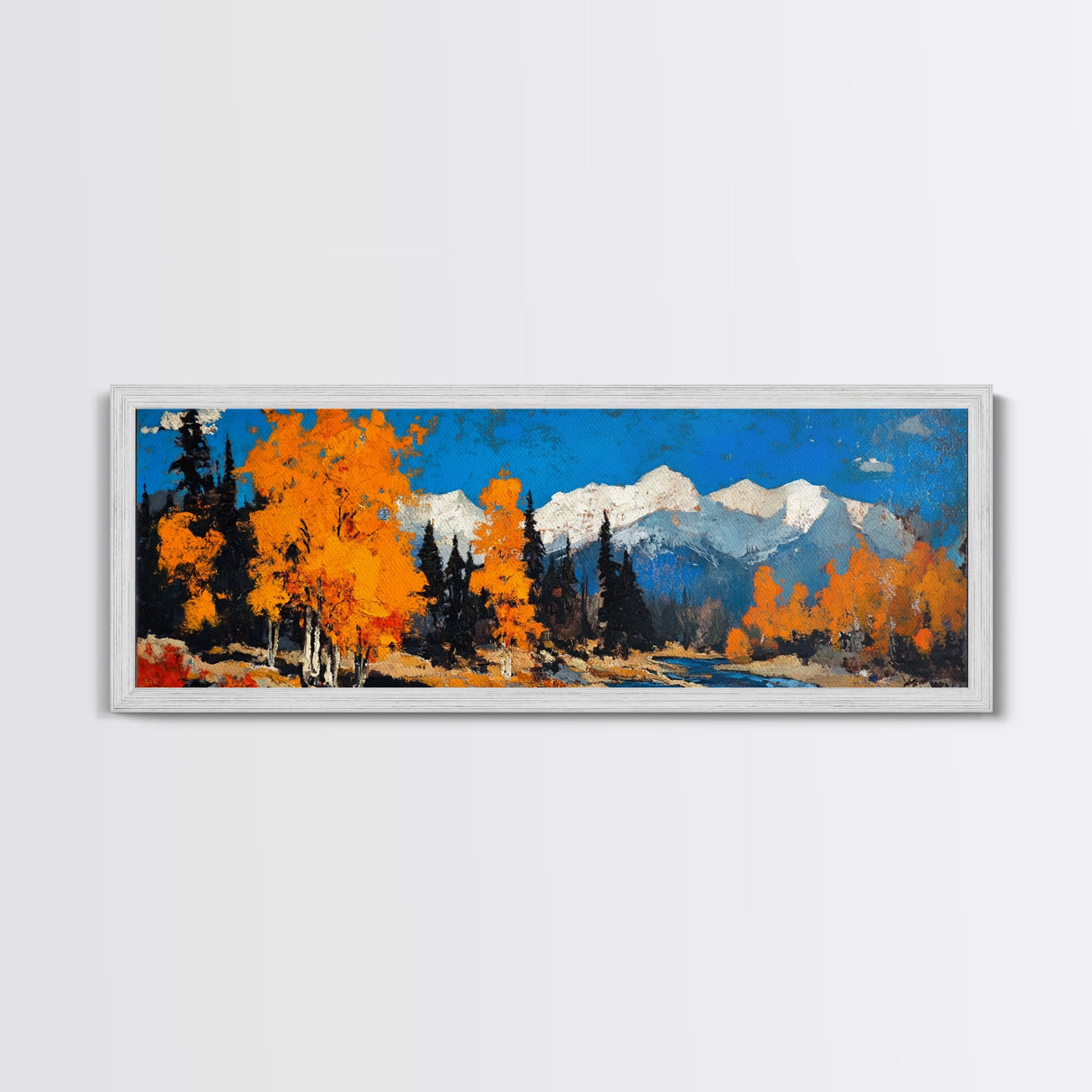 Fall In The Mountains - Vintage Landscape Painting Print - Fall Wall Art - Autumn Centerpiece - Beautiful Fall Wall Art - Canvas Art Print