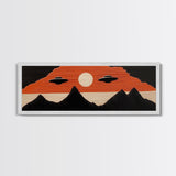 Flying Saucers over The Mountains - Retro Art Deco Inspired Scifi Art - Panoramic Print - Cute Nursery Decor
