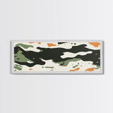 Camoflage, Camo Pattern Wall Art, Framed Canvas Print, Farmhouse Abstract Wall Art, Extra Wide Oversized Wall Art, Cammy Home Decor
