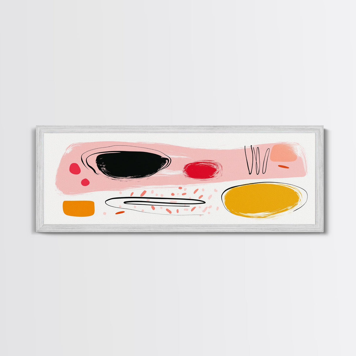 Meal For One - Japanese Style Abstract Art - Framed Canvas Print - Kitchen Decor - Kitchen Wall Art - Kitsch Kitchen - Eclectic Decor