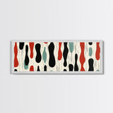 Mid Century Modern Wall Art Framed Canvas - Rain Drops - Panoramic Modern Wall Art Print - Above Bed or Above Sofa Wall Art, Modern Art
