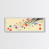 Polka Dots On Cream Background, Framed Canvas Print, Panoramic Wall Art, Modern Home Decor, Boho Style Above Bed Wall Art