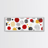 Polk Dots MCM Wall Decor, Framed Canvas, Canvas Print, Midcentury Modern Abstract Art, White Background, Eclectic Kitsch Home Decor