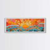 Sunset Mosaic Tiles Canvas Print - Retro Home Decor - MCM Style Wall Art - Above Sofa Canvas Art - Mosaic Artwork