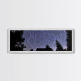Huge Wall Art Time Lapse Photography Style Print, Panoramic Wall Art, Wood Framed Canvas, Farmhouse Decor, Unique Wall Art