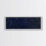 Spiral Of Stars Framed Canvas Print, Timelapse Photography Style Print, Oversized Living Room Decor