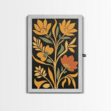 Flower Market Print Framed Canvas Print Mid-Century Modern Botanical Wall Art Boho Modern Farmhouse Living Room Art