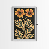 Beautiful Boho Wild Flower Wall Art Canvas Print, Framed Canvas Wall Art Botanical Print Boho Minimalist Home Decor For Living Room