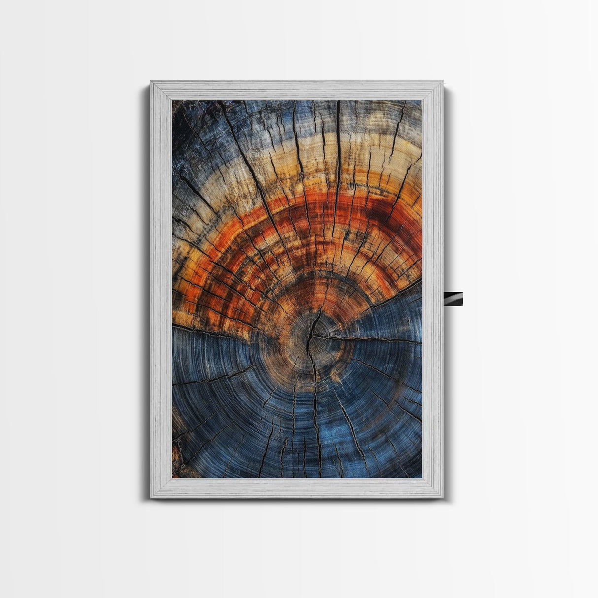 Nordic Style Tree Rings Canvas Print, Modern Farmhouse Rustic Decor, Wood Framed Art, Original Art On Canvas Wood Rings Wall Art Print