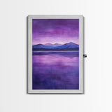 Purple and Lavender Landscape Painting Print, Reflections, Original Watercolor Painting Print, Custom Painting, Living Room Wall Art