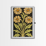 Mid-Century Modern Abstract Flowers, Framed Canvas Print, Style 2