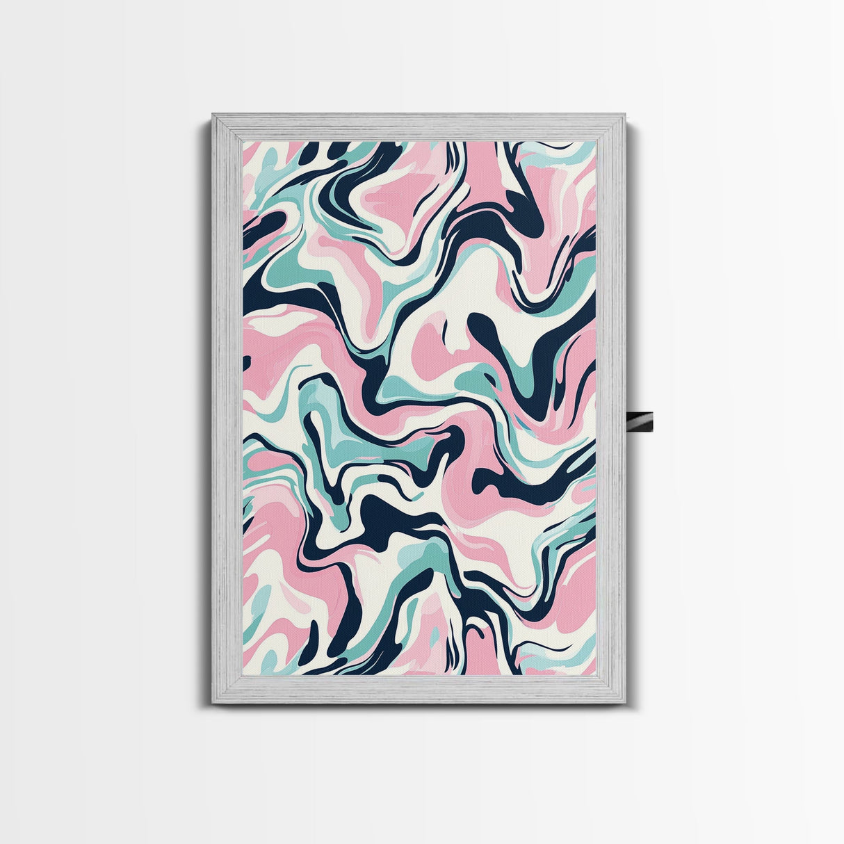 Pink, Black and Turquoise Preppy Wall Art Canvas Print, Girl's Dorm Room Wall Art, Abstract Print, Gift For Mom, Gift For Her