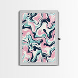 Pink, Black and Turquoise Preppy Wall Art Canvas Print, Girl's Dorm Room Wall Art, Abstract Print, Gift For Mom, Gift For Her