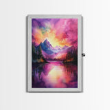 Cute Fantasy Landscape Wall Art Canvas Print, Nursery Decor, Kid's Room Wall Art, Home Decor For Girl's Dorm