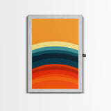 Shades Of The Sun Gradient Painting Print, Wood Framed Canvas, Minimalist Wall Art, Art Deco Inspired Living Room Decor