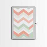 Watercolor Abstract Chevrons Art Print, Framed Canvas Print, Abstract Art Print, Modern Abstract, MCM, Midcentury Modern Decor