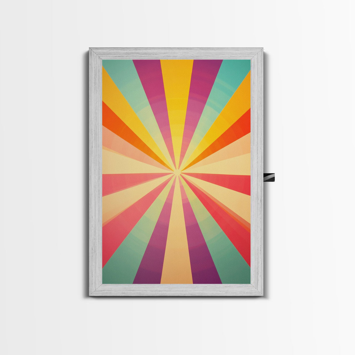 Sea Green, Rouge,Yellow Orange and Sea Green Abstract Art, Framed Canvas Print, Mid-Century Modern Wall Art, Boho Minimalist