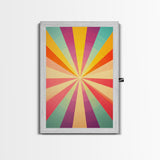 Sea Green, Rouge,Yellow Orange and Sea Green Abstract Art, Framed Canvas Print, Mid-Century Modern Wall Art, Boho Minimalist