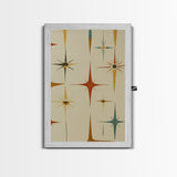 Mid Century Modern Atomic Starburst Retro Wall Art - Atomic Decor - Canvas Print - 50s Style Wall Art - MCM Mid Century Modern Art