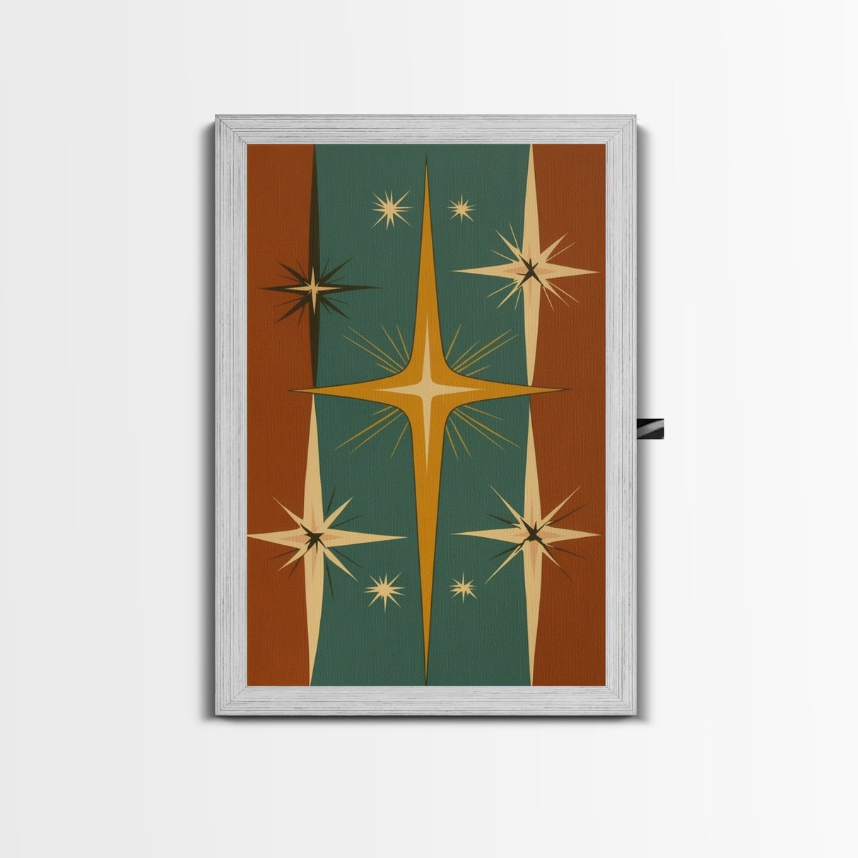 Mid-Century Modern Star Burst Wall Art, Home Decor Wall Art, Atomic Age Home Decor, 1950s Style Art