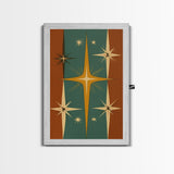 Mid-Century Modern Star Burst Wall Art, Home Decor Wall Art, Atomic Age Home Decor, 1950s Style Art
