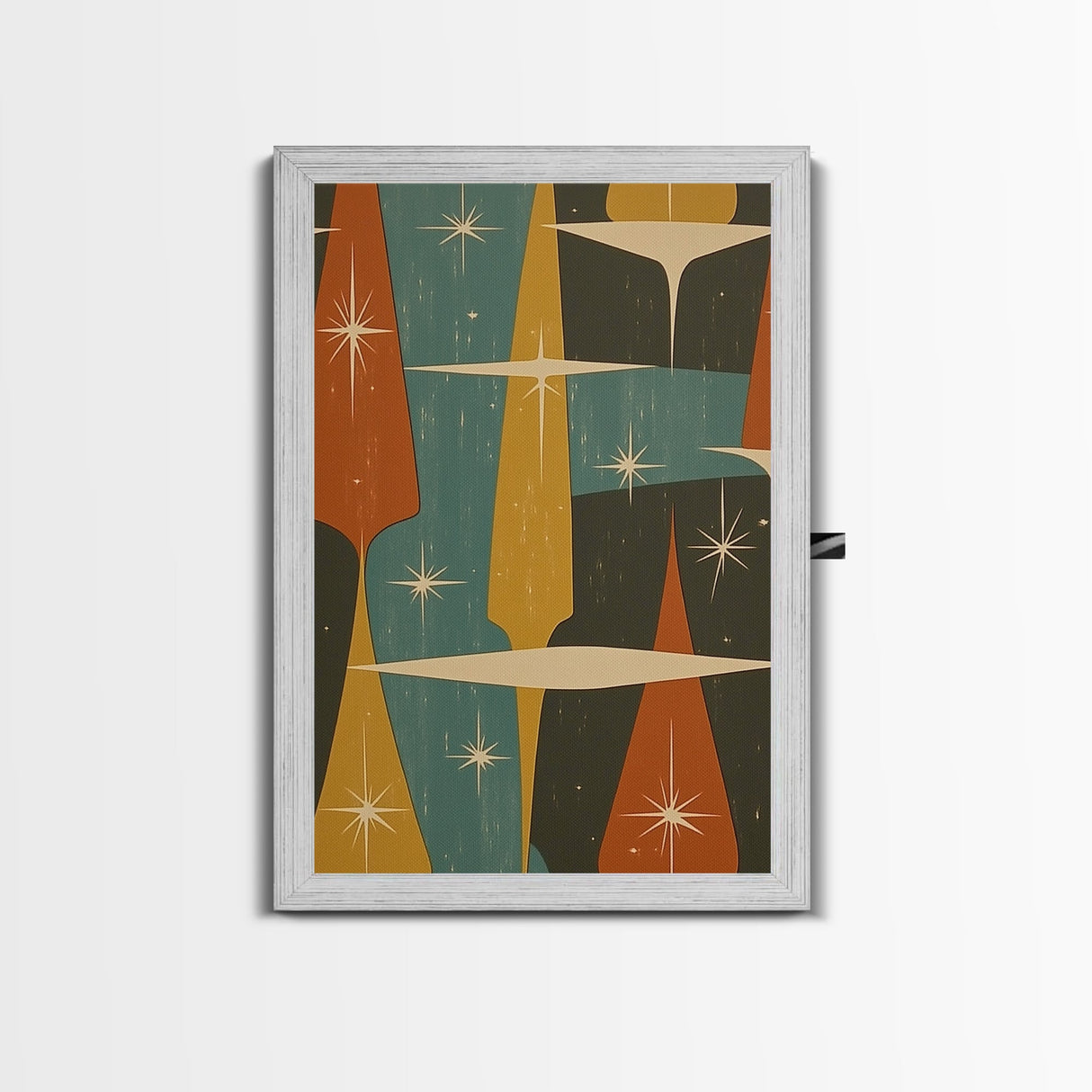 Art Deco Star Burst Canvas Print Wall Art, Retro 50s Style, Starburst, Mid-Century Modern Wall Art, Boho Decor