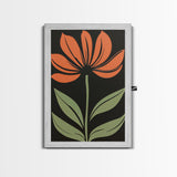 Boho Floral Print Wall Decor, Framed Canvas Print, Modern Art Boho Minimalist Wall Decor