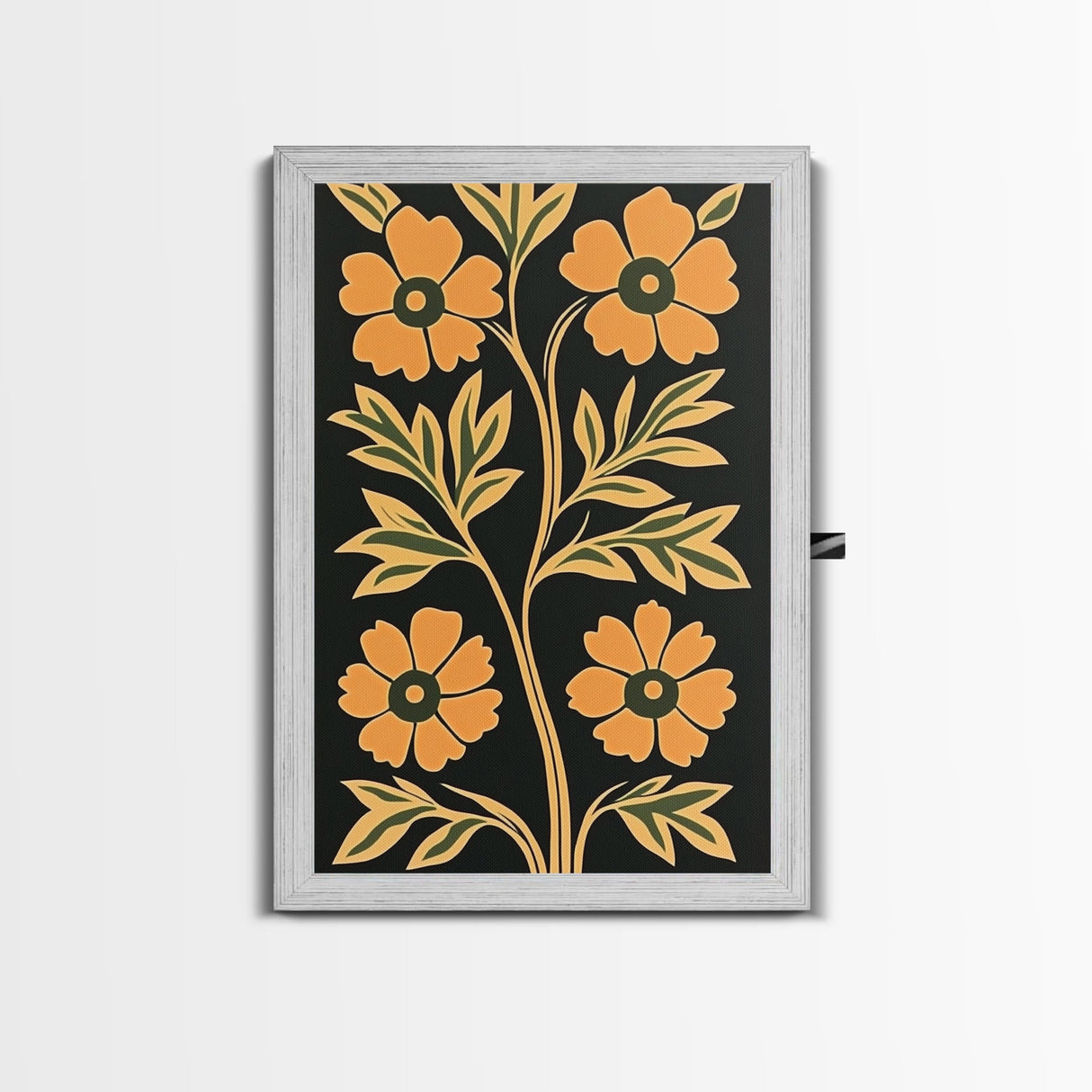 Framed Canvas Print Wall Art Boho Floral Print, Botanical Wall Art, Flower Market Poster, Minimalist Home Decor, Modern Farmhouse Art