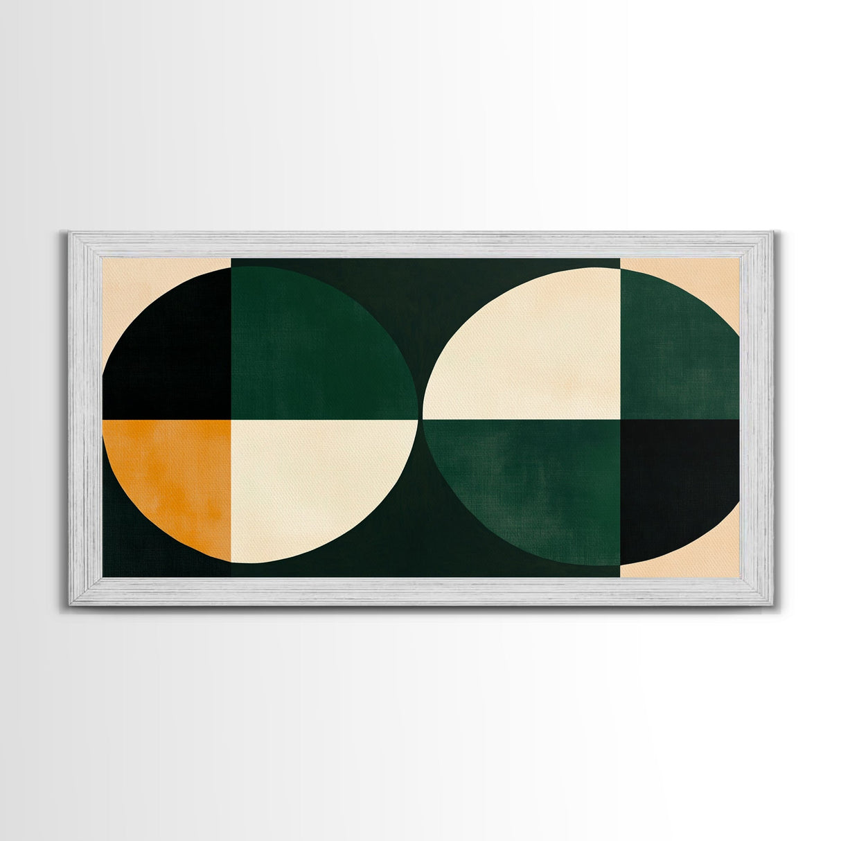 Extra Large Canvas Art MCM Geometric Wall Art Framed Canvas Print Emerald Green