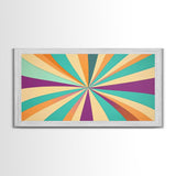 Eclectic Large Original Geometric Mid Century Modern Wall Art Wood Framed Canvas Print, Bright and Colorful Contemporary Art