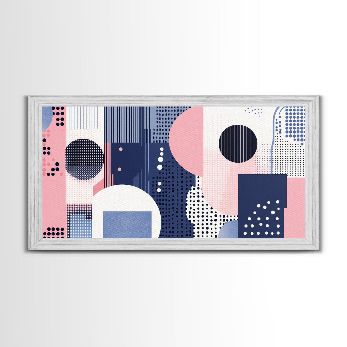 Vaporwave Aesthetic Abstract Art Canvas Print, Geometric Wall Art