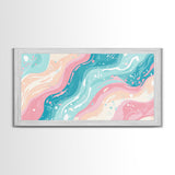 Retro 90s Style Wall Art, Bedroom Wall Decor, Aesthetic Decor, Vaporwave Wall Art, Pastel Shades Painting