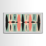 Mid-Century Modern "Eyes" Canvas Print, Wood Framed Waoo Art, MCM Style Home Decor, 1950s Style Art