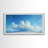 The Salt Flats, Framed Canvas Print, Panoramic Oil Painting Print, Beautiful Home Decor, Living Room Wall Art