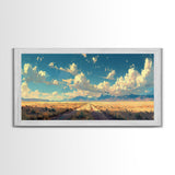 Country Roads Oil Painting Canvas Print, Wood Framed Wall Art, Home Decor, Southwestern Rustic Wall Art, Boho Home Decor