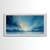 The Arctic - Framed Canvas Print - Wood Framed Wall Art - Landscape Oil Painting - Minimalist Landscape Wall Art
