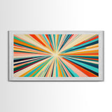 Abstract Star Burst Large Panoramic Wall Art Canvas Print - Horizontal Above Sofa Wall Art - Above Couch Wall Decor - Minimalist Boho Art