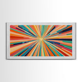Mid-Century Modern Wall Art - Retro Geometric Wall Art Framed Canvas Print - Modern Abstract Painting Print - Bold and Bright Colors