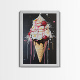 Ice Cream Shop Wall Art, Abstract Still Life Of Ice Cream, Food Review Wall Art, Kitchen Home Decor, Kitchen Art