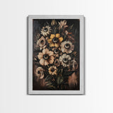 Macabre Halloween Decor, Creepy Flowers With Eyes Canvas Print, Dark Academia Wall Art, Surreal Spooky Gothic Decor, Witchy Art