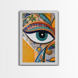 Madhubani Wall Art, Framed Canvas Print, Madhubani Style Decor, Madhubani Painting